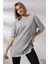 Oversize Yırtmaçlı Raporlu Tunik T-Shirt 21493 Grimelanj 3