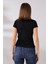 Pamuklu V Yaka Kısa Kol Basic T-Shirt 21043 Siyah 4