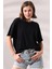 Salaş Pamuklu Yarasa Kol T-Shirt 21571 Siyah 2