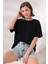 Salaş Pamuklu Yarasa Kol T-Shirt 21571 Siyah 3