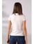 Pamuklu V Yaka Kısa Kol Basic T-Shirt 21043 Ekru 4