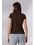 Bisiklet Yaka Kısa Kol Basic T-Shirt 21060 Kahve 4