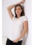 Pis V Yaka Kısa Kol Cepli Basic T-Shirt 21065 Ekru 2