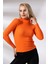 Yarım Balıkçı Yaka Uzun Kol Kaşkorse Bluz 20535 Oranj 3