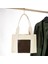 Deri Cepli Kanvas Tote Bag, Orta Boy Krem-Koyu Kahve Kadın Kol ve Omuz Çantası, 35X25 Cm, Iç Cepli 2