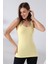 Kadın Basic Pamuklu Esnek Atlet 19057 Açık Sarı 3