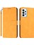 Samsung Galaxy A23 4G/A23 5g (Global Versiyon) Cüzdan Folio Kapak Pu Deri Derisi Derek Renk Dokulu Stand Telefon Kılıfı Strap-Sarı (Yurt Dışından) 1