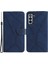 Samsung Galaxy Için HT05 S22+ 5g Baskılı Çizgi Deri Kılıf Deri Touch Cüzdan Telefon Stand Kapak Mavisi (Yurt Dışından) 1
