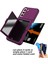 Samsung Galaxy S22 5g Cardcase Serisi Kart Tutucu Kickstand Case Kalınlaştırılmış Pc+Tpu Telefon Kapağı Mirror-Dark Mor ile (Yurt Dışından) 2