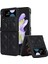 ZD014 Samsung Galaxy Z Flip4 Için 5g Telefon Kılıfı Dikiş Pu Deri Kaplamalı Sert Pc Telefon Kapak Black (Yurt Dışından) 1
