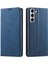 Samsung Galaxy S23 Için+ Cilt Dostu Deri Cep Telefonu Kapağı Stand Serisi Flip Telefon Cüzdan Kılıf Mavisi (Yurt Dışından) 1