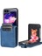 Samsung Galaxy Z Flip5 5g Pu Deri Telefon Kılıf Kickstand Card Yuvaları Kapak Mavisi (Yurt Dışından) 1