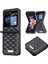 Samsung Galaxy Z Flip5 5g Pu Deri+Pc Kılıfı Baskılı Rhombus Desen Telefon Kapak Black (Yurt Dışından) 1