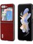 Samsung Galaxy Z Flip5 5g Timsah Doku Telefon Kılıfı Orijinal Inek Deri Kaplamalı Pc Arka Kapak-Kırmızı (Yurt Dışından) 1