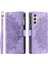 Samsung Galaxy A25 Için 5g Baskılı Mandala Çiçek Cüzdanı Telefon Kılıfı Zipper Pu Deri Stand Flip Cover Strap-Purple ile (Yurt Dışından) 1