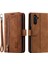 Samsung Galaxy A25 5g Telefon Kılıfı 9 Kart Yuvaları Koruyucu Kapak Zipper Cep Pu Deri Telefon Kablosu Brown (Yurt Dışından) 1