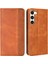 Samsung Galaxy S23+, Retro Doku Flip Deri Cüzdan Koruyucu Telefon Kapak Brown Için Telefon Kapağı (Yurt Dışından) 1