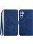 Samsung Galaxy A34 Için HT03 5g Anti-Çizelge Anti-Çizelge Telefon Kılıfı Baskılı Kelebek Çiçekler Cilt Touch Manyetik Pu Deri Deri Flip Cüzdan Kapak Kayış Mavisi (Yurt Dışından) 1