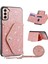 Samsung Galaxy S23 Için+ Kickstand Card Tutucu Glitter Telefon Kılıfı Deri Kaplamalı Tpu Kapak Omuz Kayışı Pembe (Yurt Dışından) 1