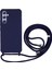Samsung Galaxy A54 5g Tpu Crossbody Case Şok Geçirmez Slip Slip Slip Ince Telefon Kapağı Lanyard-Dark Blue (Yurt Dışından) 1