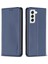 Samsung Galaxy S21+ 5g Pu Deri Kapak Kart Yuvaları Flip Stand Manyetik Telefon Kılıf Mavisi (Yurt Dışından) 1