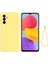Samsung Galaxy M13 Için 4g Cep Telefon Kılıfı Sıvı Silikon Anti-Çizelge Anti Cep Telefonu Kabuğu Strap-Sarı ile (Yurt Dışından) 1
