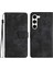 S23+ Pu Deri Stand Kapağı Kelebek Baskılı Cilt Doku Cüzdan Telefon Case-Black (Yurt Dışından) 1