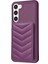 Samsung Galaxy S23+ Dalga Dikiş Dokusu Için BF26 Kart Tutucu Kickstand Case Tpu+ Pu Deri Telefon Kapak-Dark Mor (Yurt Dışından) 1