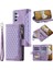 Samsung Galaxy A14 4g/5g Pu Deri Telefon Kılıfı Rhombus Strap-Purple ile Baskılı Fermuar Cüzdan Kapağı (Yurt Dışından) 1