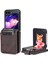 Samsung Galaxy Z Flip5 5g Pu Deri Telefon Kılıf Kickstand Card Yuvaları Kapak Koğuş (Yurt Dışından) 1