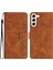Samsung Galaxy S23 Için Deri Telefon Kılıfı+ Kelebek Basılı Stand Kabuk Cüzdan Anti-Drop Flip Cover-Brown (Yurt Dışından) 1