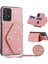 Samsung Galaxy A72 5g/4g Kickstand Pu Deri+Tpu Telefon Kılıfı Glitter Telefon Kapak Kartı Tutucu Kabuk Pembe (Yurt Dışından) 1