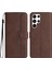 YX0030 Samsung Galaxy S23 Ultra Baskalı Desen Pu Deri Deri Kapak Anti-Shock Anti-Chone Shell-Coffee (Yurt Dışından) 1
