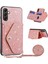 Üçgen Kickstand Pu Deri+Tpu Samsung Galaxy A34 5g Kart Tutucusu Işıltılı Toz Telefon Kapak-Pembe (Yurt Dışından) 1