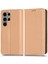 Samsung Galaxy S23 Ultra Cüzdan Telefon Kılıfı Folio Flip Kapak Stand-Beige ile Izgara Doku Deri Kılıfı (Yurt Dışından) 1