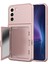 Samsung Galaxy S22+ 5g Kartal Serisi Kart Tutucu Kapağı Gizden Ayna Kalın Pc+ Tpu Kickstand Telefon Vaka Pembe (Yurt Dışından) 1