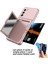 Samsung Galaxy S22+ 5g Kartal Serisi Kart Tutucu Kapağı Gizden Ayna Kalın Pc+ Tpu Kickstand Telefon Vaka Pembe (Yurt Dışından) 2