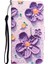Samsung Galaxy A34 Için 5g Cross Doku Pu Deri Deri Koruyucu Kılıf Desen Baskı Magnetik Stand Cüzdan Kapağı Strap-Murple Çiçek (Yurt Dışından) 2