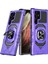 Samsung Galaxy S21 Ultra 5g Yüzük Kickstand Şok Geçirmez Telefon Kılıfı Pc+Tpu Arka Kapak Yerleşik Manyetik Tutucu Metal Sac-Purple (Yurt Dışından) 1