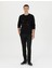 Erkek Siyah Slim Fit Beli Lastikli Kanvas Pantolon 50278461-VR046 1