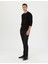 Erkek Siyah Slim Fit Beli Lastikli Kanvas Pantolon 50278461-VR046 3