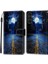 Samsung Galaxy A54 5g Kart Yuvaları Için Şok Geçirmez Kasa Telefon Kasası Desen Baskılı Deri Flip Kapak Stand, Kayış Gecesi Yol/ay (Yurt Dışından) 1