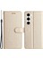 Samsung Galaxy S23+ Pu Deri Stand Kapağı Ipek Doku Cüzdan Telefon Kılıfı Strap-Gold (Yurt Dışından) 1