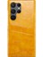 Samsung Galaxy S23 Için Ultra Cep Telefon Kılıfı Yağlı Balmumu Kart Tutucu Deri Kaplamalı Pc Kaplama Sarı (Yurt Dışından) 2