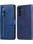 Samsung Galaxy A24 Için 4g Zipper Cep Telefonu Stand Buzağı Doku Deri Deri Cüzdan Telefon Kapak Mavisi (Yurt Dışından) 1