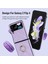 Zd 07 Samsung Galaxy Z Flip4 Için Anti-Drop Telefon Kılıfı 5g V-Şekilli Dikiş Pu Deri Deri Sert Pc Kickstand-Spurple ile (Yurt Dışından) 2