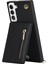 Samsung Galaxy S22 Için 5g Telefon Kapağı Kickstand Fermuar Cüzdan Deri Kaplamalı Tpu Kılıf Omuz Kayışı Black (Yurt Dışından) 2