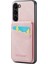 S23 Için+ Telefon Kickstand Case Rfıd Engelleme Kartı Tutucu Deri+ Tpu Kapak-Pembe (Yurt Dışından) 1