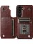 Samsung Galaxy S23 Için+ Çılgın At Doku Kart Tutucu Kickstand Sırt Kapak Deri Kaplamalı Tpu Telefon Kahverengi (Yurt Dışından) 2