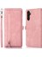 Samsung Galaxy A14 Için 5g Fermuarı Cep 9 Kart Yuvaları Pu Deri Kılıf Telefon Stand Cüzdan Kapağı Bilek Strap-Rose Altın (Yurt Dışından) 1